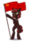 Size: 2894x4093 | Tagged: safe, alternate version, artist:vincher, derpibooru exclusive, oc, oc only, oc:тема, pony, derpibooru, april fools, april fools 2018, bipedal, communism, derpibooru ponified, flag, meta, ponified, shout, simple background, solo, soviet union, standing, transparent background