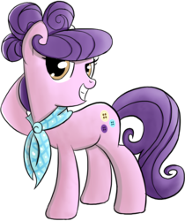 Size: 1024x1221 | Tagged: safe, artist:thealjavis, suri polomare, earth pony, pony, g4, arm behind head, clothes, female, looking at you, scarf, simple background, smiling, solo, transparent background