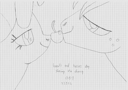 Size: 7015x4960 | Tagged: safe, artist:keksiarts, big macintosh, cheerilee, g4, absurd resolution, couple, female, graph paper, hearts and hooves day, love, male, mare, practice, ship:cheerimac, shipping, sketch, stallion, straight, traditional art