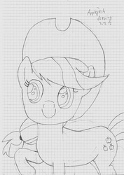 Size: 4960x7015 | Tagged: safe, artist:keksiarts, applejack, earth pony, pony, g4, absurd resolution, female, graph paper, mare, practice, sketch, solo, traditional art