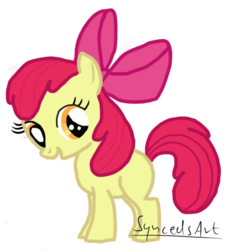 Size: 1920x2075 | Tagged: safe, artist:keksiarts, artist:lauren faust, apple bloom, earth pony, pony, g4, digital art, female, filly, simple background, solo, transparent background, wacom