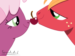 Size: 2592x1944 | Tagged: safe, artist:keksiarts, big macintosh, cheerilee, g4, couple, digital art, female, hearts and hooves day, male, paint tool sai, ship:cheerimac, shipping, simple background, straight, transparent background