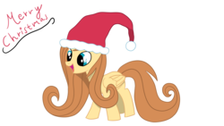 Size: 3840x2160 | Tagged: safe, artist:keksiarts, oc, oc only, pegasus, pony, christmas, digital art, female, gift art, hat, high res, holiday, paint tool sai, santa hat, secret santa, simple background, solo, transparent background