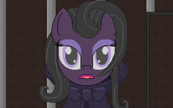 Size: 640x400 | Tagged: safe, artist:herooftime1000, oc, oc only, oc:bittersweet nocturne, earth pony, pony, undead, octavia in the underworld's cello, clothes, eyeshadow, hoodie, jail cell, makeup, pixel art