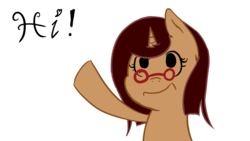 Size: 1366x768 | Tagged: safe, artist:the-zefarian, oc, oc only, oc:cocoa, pony, glasses, simple background, solo, text, transparent background