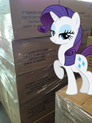Size: 768x1024 | Tagged: safe, artist:supra80, edit, rarity, pony, g4, 4de, irl, photo, plushie, ponies in real life, solo