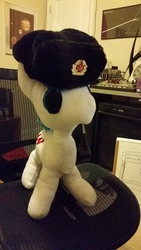 Size: 3264x1836 | Tagged: safe, oc, oc only, oc:supersaw, april fools 2018, hammer and sickle, hat, irl, photo, plushie, ushanka
