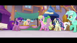 Size: 1280x720 | Tagged: safe, screencap, bon bon, lyra heartstrings, spike, sweetie drops, earth pony, pony, g4, my little pony: the movie, festival of friendship, scroll