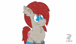 Size: 1280x750 | Tagged: safe, artist:thebadbadger, oc, oc only, oc:ponepony, earth pony, pony, clothes, simple background, socks, white background