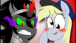 Size: 1280x720 | Tagged: safe, derpy hooves, king sombra, g4, blushing, sombra eyes