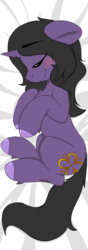 Size: 2100x6000 | Tagged: safe, artist:spoopygander, oc, oc only, oc:rivibaes, pony, unicorn, body pillow, body pillow design, cute, cutie mark, female, mare, sleeping, solo