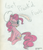 Size: 2481x2864 | Tagged: safe, artist:ericremotesteam, pinkie pie, pony, g4, april fools, bunny ears, chest fluff, colored pencil drawing, cute, cutie mark, diapinkes, easter, easter fools day, fake ears, female, handwriting, high res, holiday, one eye closed, prismacolors, simple background, sitting, solo, tongue out, traditional art, white background, wink