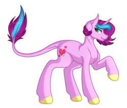 Size: 3274x2782 | Tagged: safe, artist:micky-ann, oc, oc only, oc:artsy fantasy, pony, unicorn, colored hooves, colored pupils, female, high res, leonine tail, looking at you, mare, raised hoof, simple background, solo, transparent background