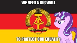 Size: 888x499 | Tagged: safe, starlight glimmer, g4, april fools 2018, communism, east germany, equality, flag, image macro, meme, stalin glimmer