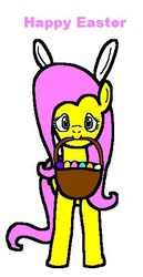 Size: 278x540 | Tagged: safe, artist:samueljcollins1990, fluttershy, g4, basket, bunny ears, easter, happy easter, holiday