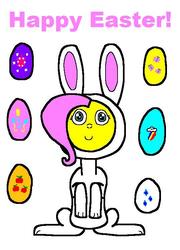 Size: 539x748 | Tagged: safe, artist:samueljcollins1990, fluttershy, g4, animal costume, bunny costume, clothes, costume, easter, easter bunny, easter egg, happy easter, holiday