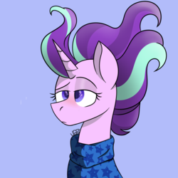 Size: 1000x1000 | Tagged: safe, artist:vale-bandicoot96, starlight glimmer, pony, unicorn, g4, clothes, female, messy mane, pajamas, solo