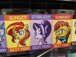 Size: 2048x1536 | Tagged: artist needed, safe, starlight glimmer, sunburst, sunset shimmer, pony, unicorn, g4, best pony, irl, photo