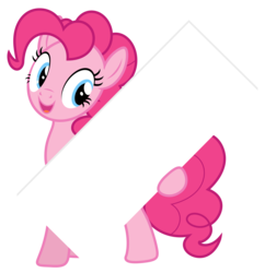 Size: 6789x7000 | Tagged: safe, artist:estories, pinkie pie, pony, g4, absurd resolution, female, sign, simple background, solo, transparent background, vector