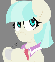 Size: 1964x2200 | Tagged: safe, artist:platenjack, coco pommel, earth pony, pony, g4, cup, female, mare, smiling, solo