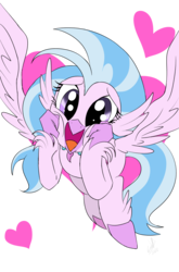 Size: 800x1214 | Tagged: safe, artist:emositecc, silverstream, classical hippogriff, hippogriff, g4, school daze, cute, diastreamies, excited, female, happy, heart, simple background, smiling, solo, spread wings, squee, squishy cheeks, transparent background, wings
