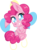 Size: 800x1090 | Tagged: safe, artist:nstone53, pinkie pie, earth pony, pony, rabbit, g4, bunnified, bunny pie, chest fluff, chibi, cute, diapinkes, female, looking at you, mare, on back, paws, simple background, smiling, solo, species swap, transparent background, watermark