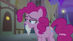 Size: 1280x720 | Tagged: safe, screencap, pinkie pie, earth pony, pony, g4, the maud couple, female, food, mare, out of context, sad, solo, whipped cream