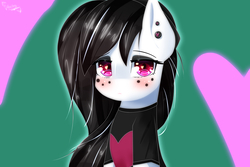 Size: 2400x1600 | Tagged: safe, artist:shan3ng, oc, oc only, oc:meylov, earth pony, pony, bust, clothes, female, mare, portrait, shirt, solo