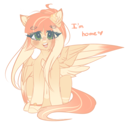 Size: 1489x1449 | Tagged: safe, artist:mauuwde, oc, oc only, oc:lyshuu, pegasus, pony, colored wings, colored wingtips, female, mare, simple background, sitting, solo, transparent background