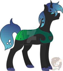 Size: 1024x1146 | Tagged: safe, artist:lilygarent, oc, oc only, changepony, hybrid, interspecies offspring, offspring, parent:queen chrysalis, parent:shining armor, parents:shining chrysalis, simple background, solo, transparent background, watermark