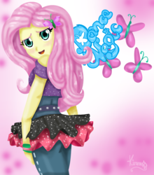 Size: 1577x1793 | Tagged: safe, artist:lovelygirlmusicer, fluttershy, equestria girls, equestria girls specials, g4, my little pony equestria girls: dance magic, clothes, female, looking at you, open mouth, solo