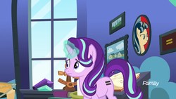 Size: 1920x1080 | Tagged: safe, artist:monakamoraler, edit, edited screencap, editor:yoshimon1, screencap, starlight glimmer, pony, unicorn, g4, the maud couple, april fools, april fools 2018, april fools joke, discovery family logo, equal cutie mark, equality, female, glowing horn, hope poster, horn, mare, picture, poster, propaganda, relapse, shepard fairey, smiling, solo, stalin glimmer, this will end in communism, worried