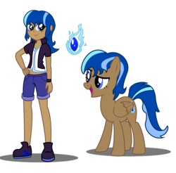 Size: 1526x1500 | Tagged: safe, artist:lifes-remedy, oc, oc only, oc:cobalt burn, pegasus, pony, equestria girls, g4, clothes, simple background, solo, transparent background