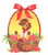 Size: 1768x2018 | Tagged: safe, artist:lispp, oc, oc only, oc:caspasin42, earth pony, pony, basket, bow, bowtie, easter, easter basket, flower, holiday, marker drawing, pony in a basket, solo, traditional art, underhoof, ych result