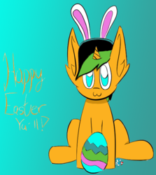 Size: 514x577 | Tagged: safe, artist:stormypones, oc, oc only, oc:dukestarflare, pony, easter, holiday, solo