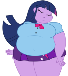 Size: 1014x1142 | Tagged: safe, artist:shitigal-artust, twilight sparkle, human, equestria girls, g4, bbw, big breasts, breasts, busty twilight sparkle, double chin, eyes closed, fat, female, obese, simple background, solo, ssbbw, transparent background, twilard sparkle, vector, wide hips