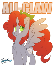 Size: 4500x5200 | Tagged: safe, artist:fluffyxai, oc, oc only, oc:scenic spatter, alicorn, pony, absurd resolution, april fools, dishonesty, pun, scrunchy face, solo