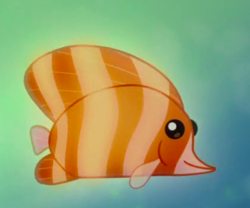 Size: 420x349 | Tagged: safe, screencap, butterfly fish, fish, tropical fish, g4, my little pony: the movie, animal, cropped, solo, underwater