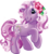 Size: 447x500 | Tagged: safe, wysteria, pony, g3, official, female, flower, flower in hair, simple background, solo, sparkles, transparent background, wysteriadorable