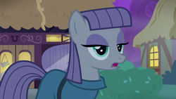Size: 1280x720 | Tagged: safe, screencap, maud pie, earth pony, pony, g4, the maud couple, bush, female, house, mare, ponyville, solo