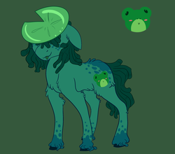 Size: 2500x2200 | Tagged: safe, artist:uunicornicc, oc, oc only, earth pony, frog, pony, high res, lilypad, solo