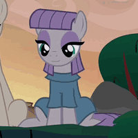 Size: 200x200 | Tagged: safe, screencap, maud pie, mudbriar, earth pony, pony, g4, the maud couple, animated, cute, female, gif, male, mare, maudabetes, sitting, smile and wave, smiling, solo focus, stallion, waving, when she smiles