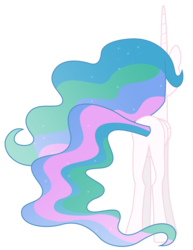 Size: 6170x8000 | Tagged: safe, artist:estories, edit, editor:slayerbvc, vector edit, princess celestia, alicorn, pony, g4, absurd resolution, accessory-less edit, bare hooves, butt, female, mare, missing accessory, plot, simple background, solo, transparent background, vector