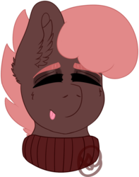 Size: 900x1142 | Tagged: safe, artist:diane-thorough, oc, oc only, oc:bvz, pony, bust, happy, head, simple background, solo, tongue out, transparent background