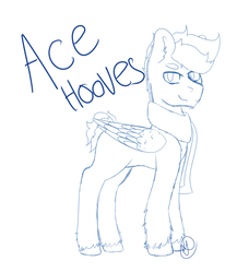 Size: 1024x1122 | Tagged: safe, artist:diane-thorough, oc, oc only, oc:ace hooves, pegasus, pony, clothes, confident, male, scarf, sketch, solo, standing