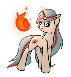 Size: 721x778 | Tagged: safe, artist:rhythmpixel, oc, oc only, pony, unicorn, cutie mark, female, fire, magic, mare, simple background, solo, transparent background