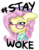 Size: 3577x4610 | Tagged: safe, alternate version, artist:partypievt, fluttershy, pegasus, pony, fake it 'til you make it, g4, absurd resolution, alternate clothes, alternate hairstyle, braid, clothes, female, glasses, hashtag, hat, hipster, hipster glasses, hipstershy, raised eyebrow, redbubble, scarf, shirt, simple background, smiling, smirk, smug, solo, sticker, t-shirt, text, transparent background, wingding eyes, woke
