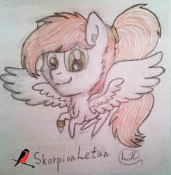 Size: 1100x1124 | Tagged: safe, artist:podkovka, oc, oc only, oc:skorpionletun, pony, chibi, cute, hawks, solo, traditional art