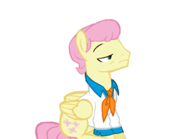 Size: 600x468 | Tagged: safe, artist:rememberstar, fluttershy, pony, fake it 'til you make it, g4, ascot, base used, butterscotch, fred jones, hipstershy, rule 63, scooby-doo!, simple background, solo, transparent background