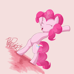 Size: 1799x1800 | Tagged: safe, artist:rhinaldy, pinkie pie, earth pony, pony, g4, bipedal, eyes closed, female, happy, mare, solo